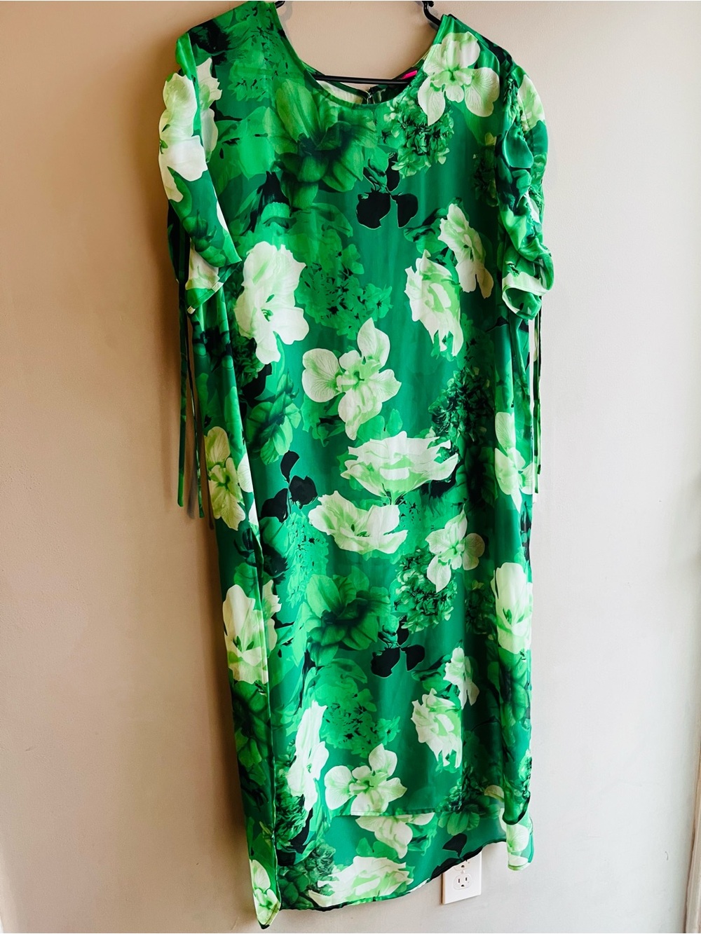 Vince Camuto Green & White Floral Midi Dress XL Beach Resortwear - Picture 5 of 11